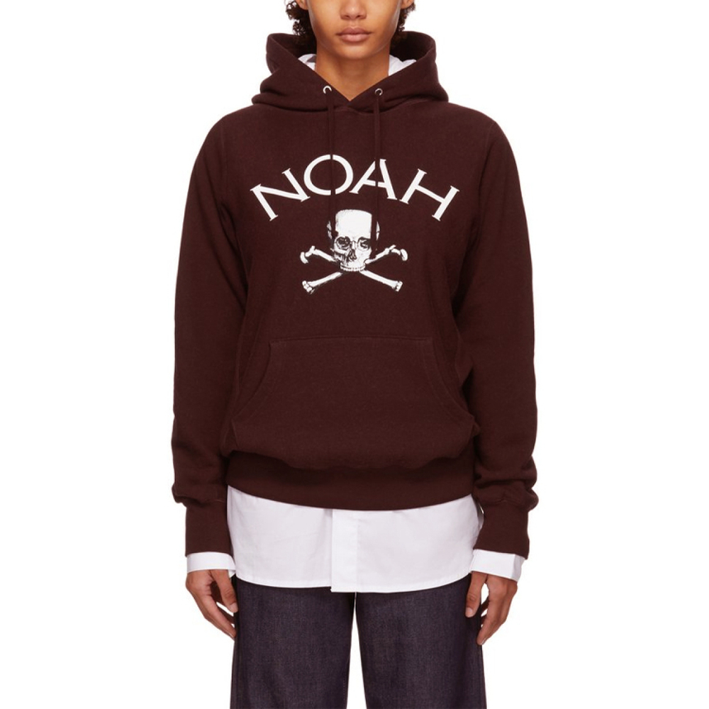 NOAH Nyc Jolly Roger Hoodie Burgundy Heather