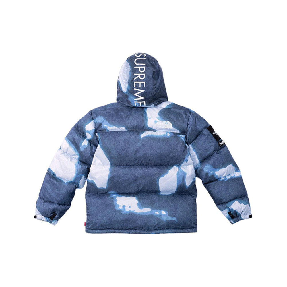 Supreme x /THE NORTH FACE FW21 TNF Bleached Denim Print Nuptse Jacket
