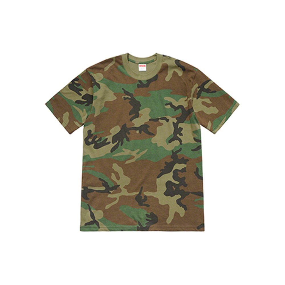 Supreme SS19 Headline Tee WoodlandCamo Logo T