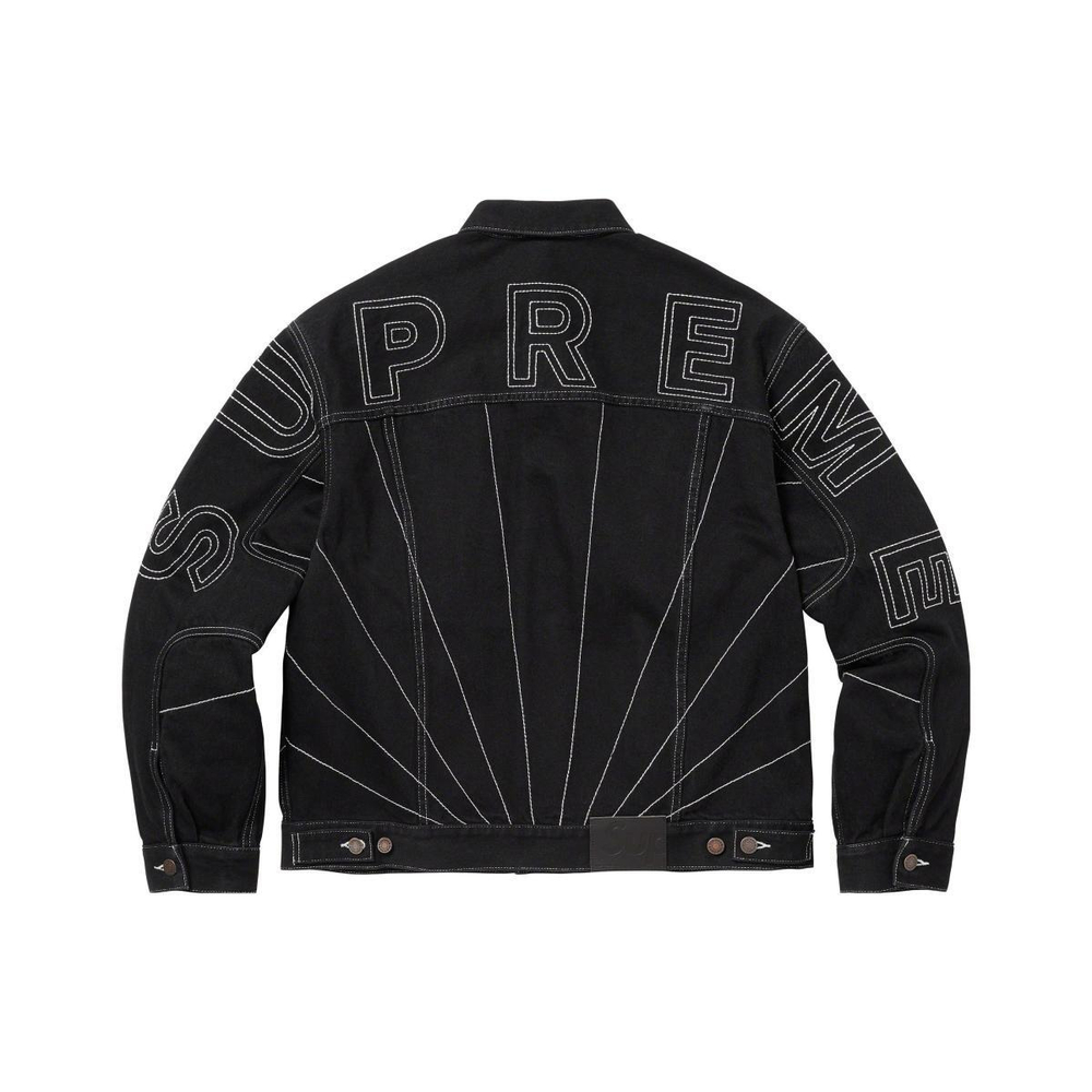 Supreme FW23 WEEK2 RADIAL EMBROIDERED DENIM TRUCKER JACKET Logo