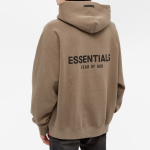 Fear of God Essentials Pull‑Over Hoodie Taupe Logo