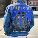 Supreme SS19 New York Painted Trucker Jacket