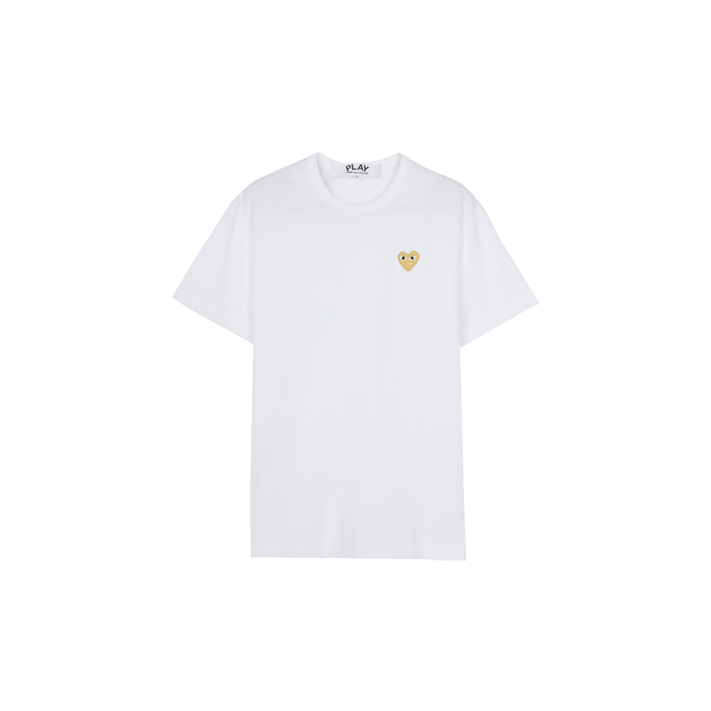 CDG Play Gold Heart T-Shirt T