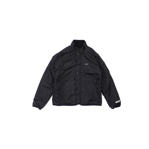 Supreme FW18 Reversible Logo Fleece Jacket Black