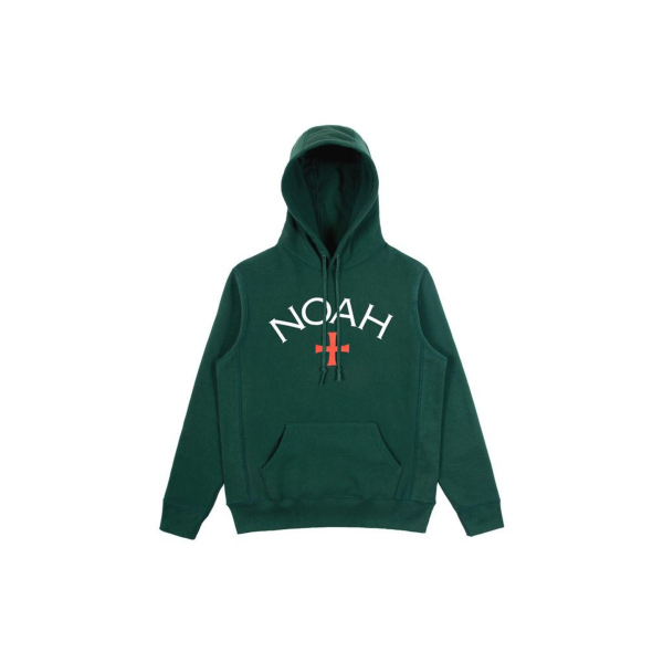 NOAH Core Logo Hoodie Forest Green Logo