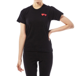 CDG Play Double Heart T-Shirt Black T