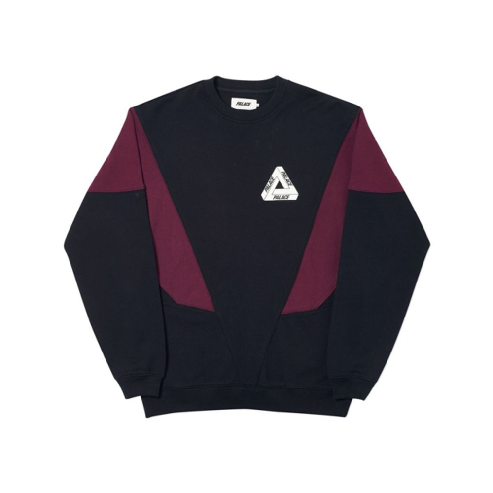 PALACE Droppeth Crew Black/Burgundy Logo T
