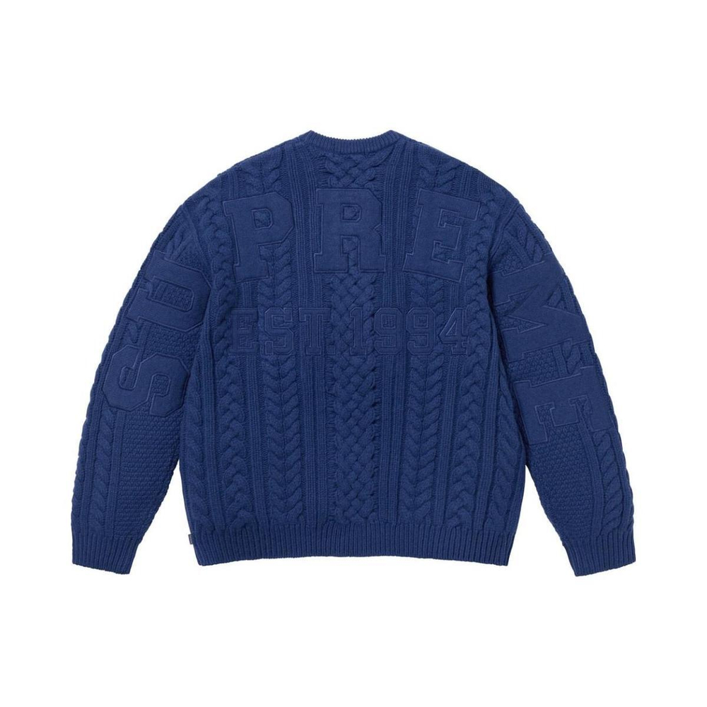 Supreme FW23 WEEK15 APPLIQUÉ CABLE KNIT SWEATER
