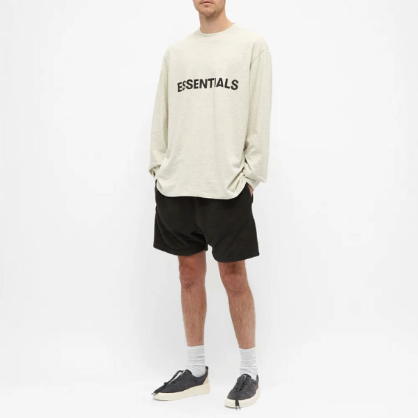 Fear of God Essentials SS20 Boxy Long Sleeves T-Shirt Buttercream/Cream Logo T