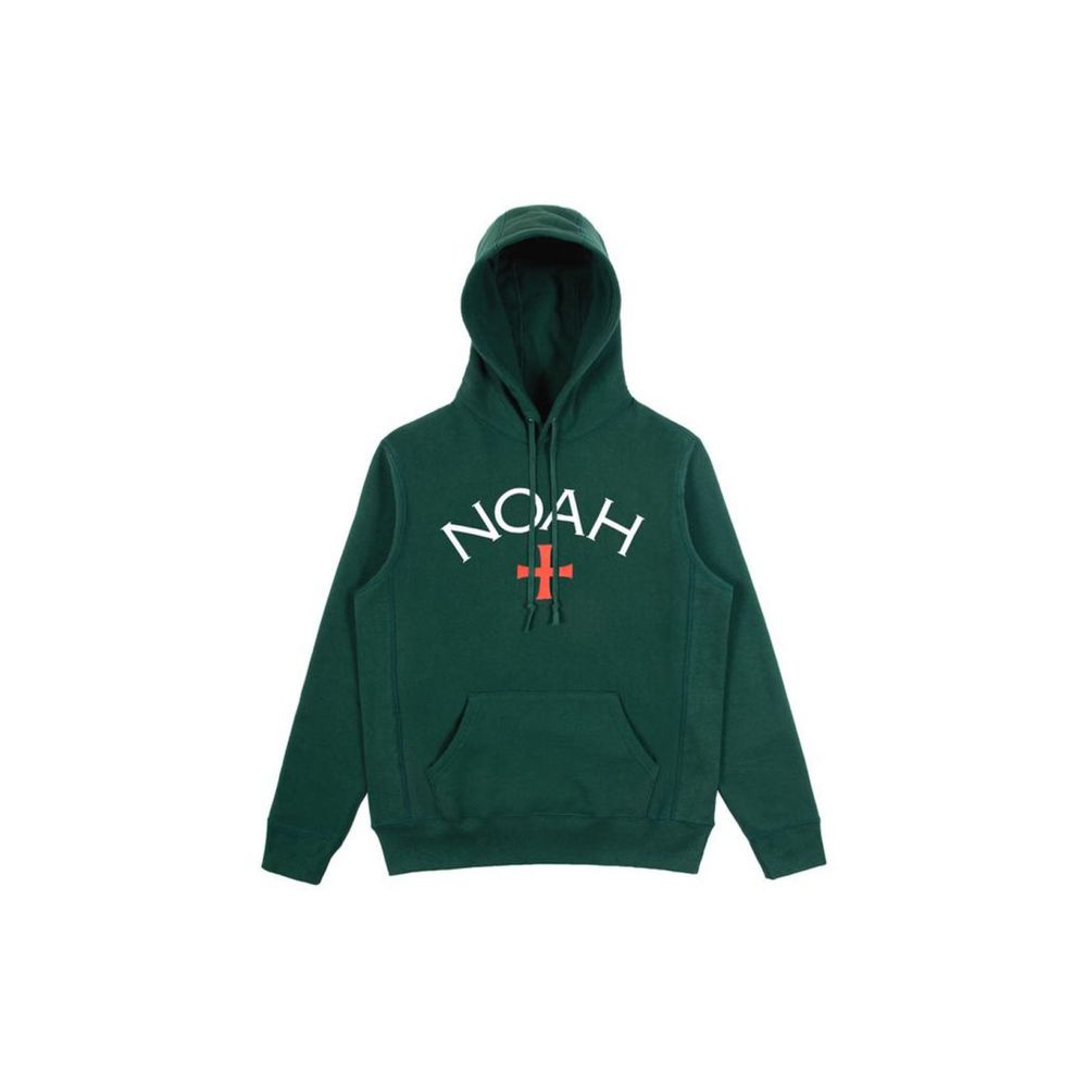 NOAH Core Logo Hoodie Forest Green Logo