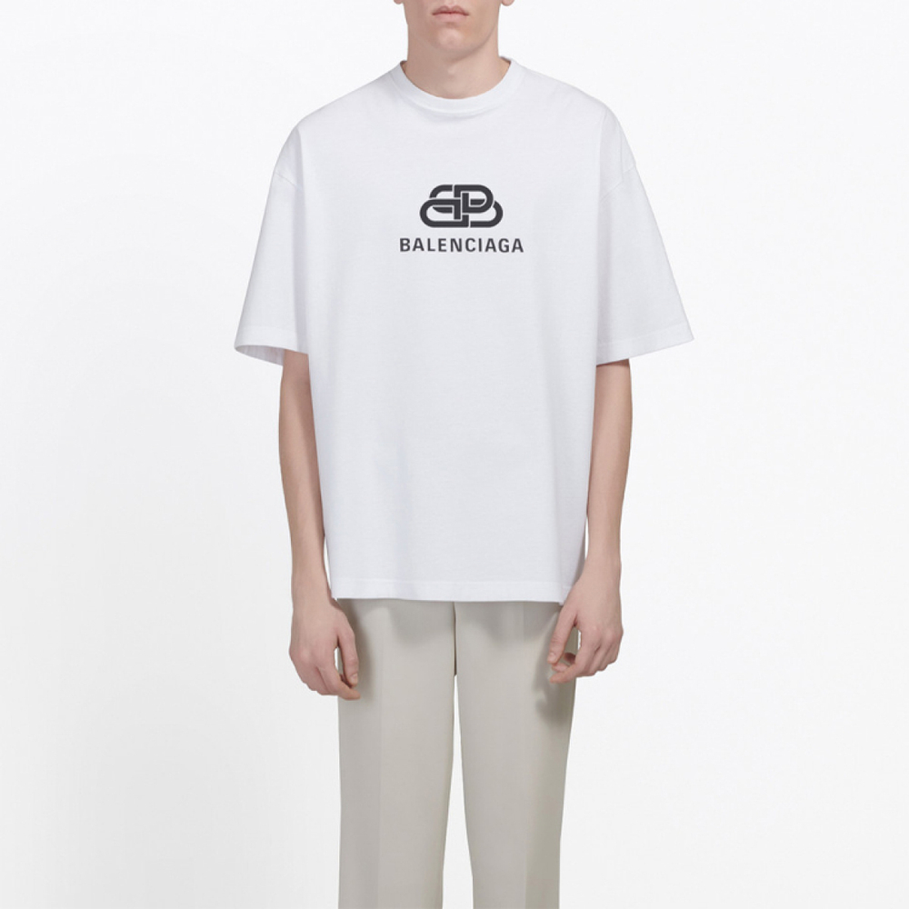 Balenciaga White T-shirt with BB logo logo T
