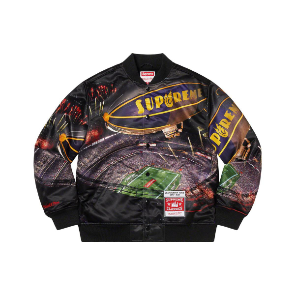 Supreme SS22 Week 15 x Mitchell & Ness Stadium Satin Varsity Jacket