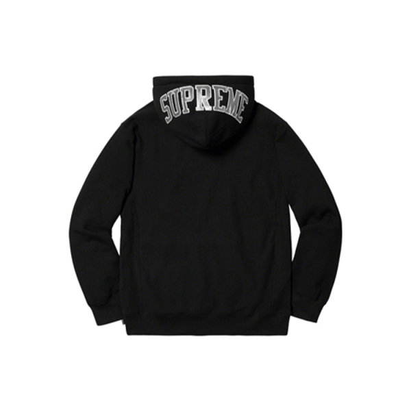 Supreme SS19 Sequin Arc Hooded Sweatshirt Black Logo