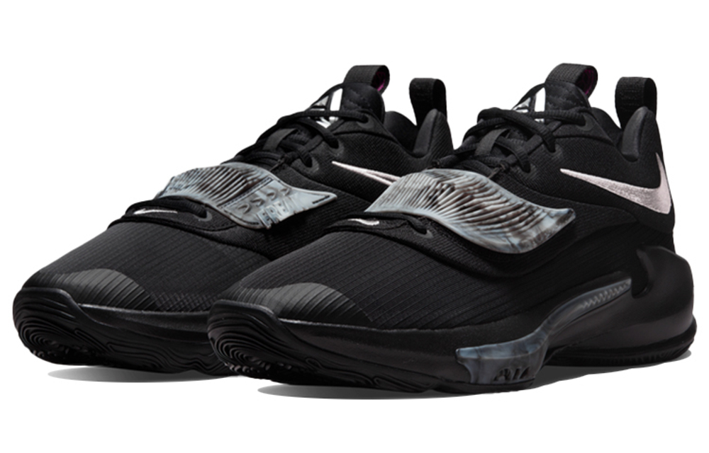 Nike Freak 3 Zoom EP letter brother round head lace-up TPU fabric synthetic leather shock absorption non-slip wear-resistant wrapping low-cut actual combat basketball shoes for men and women the same style black domestic version