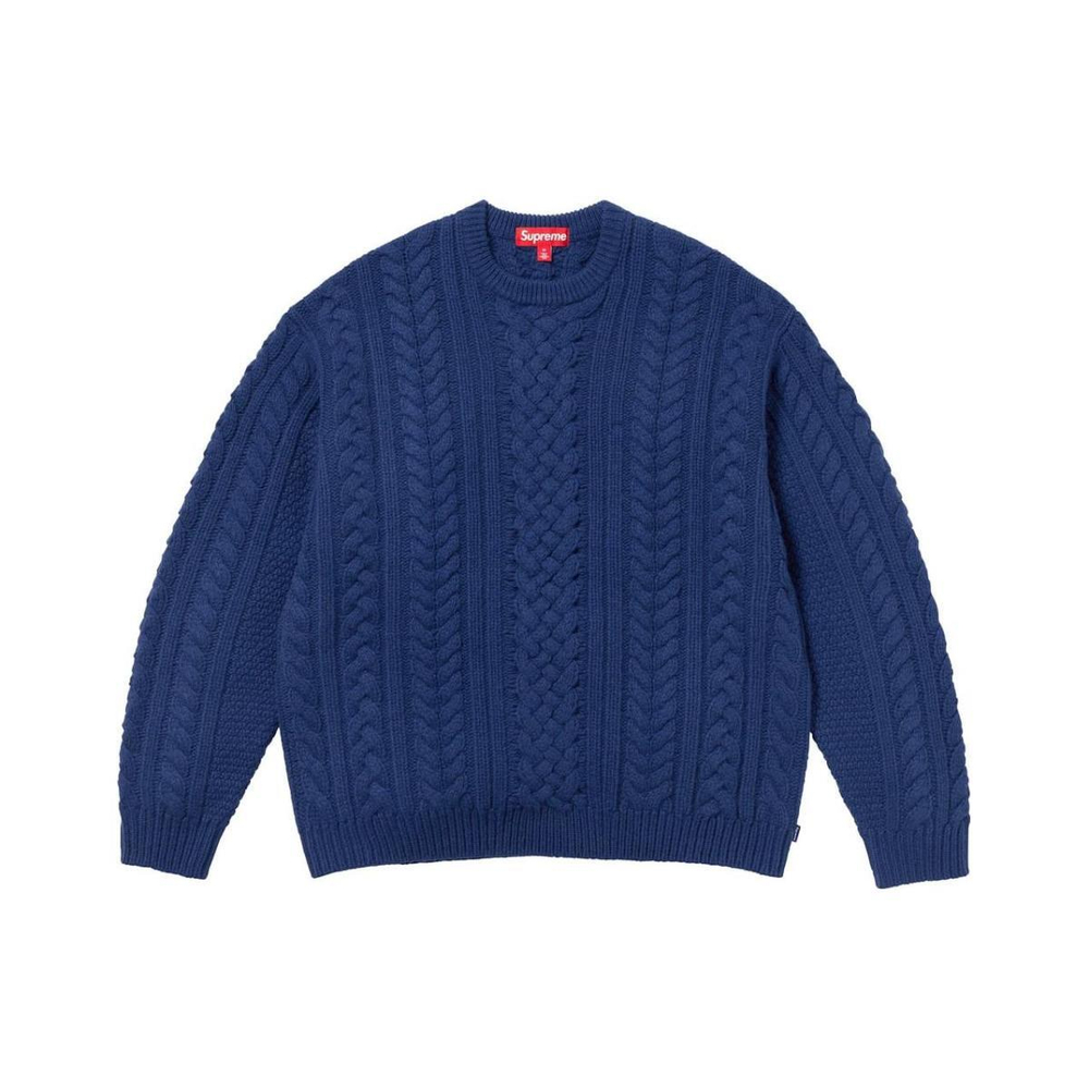 Supreme FW23 WEEK15 APPLIQUÉ CABLE KNIT SWEATER