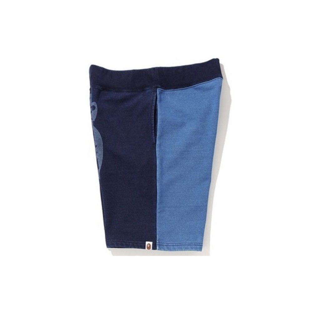BAPE Indigo Tiger Shark Sweat Shorts