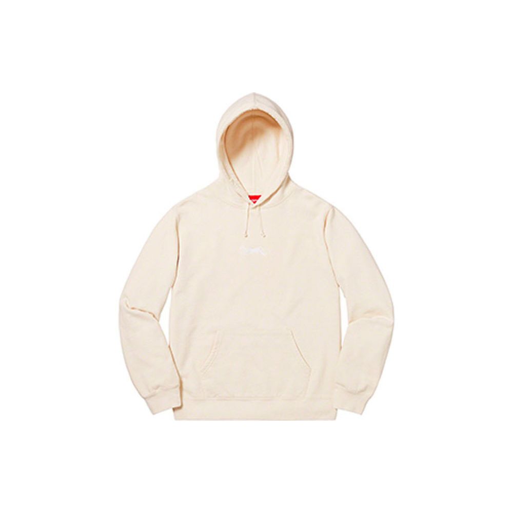 Supreme SS19 Tag Logo Hooded Sweatshirt Natural Logo