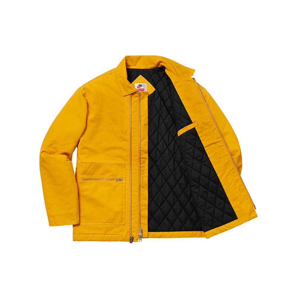Supreme FW18 x Nike Double Zip Quilted Work Jacket Mustard