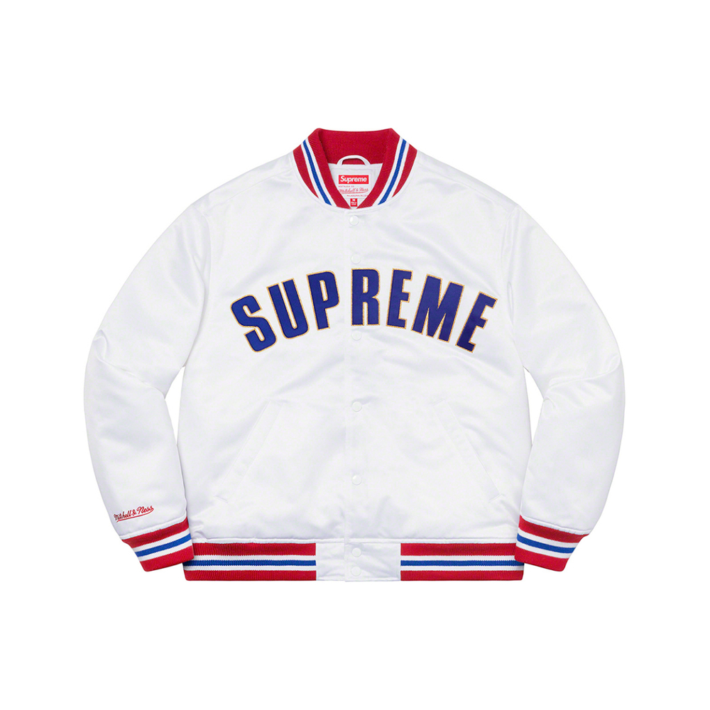 Supreme Week 8 x Mitchell & Ness Satin Varsity Jacket