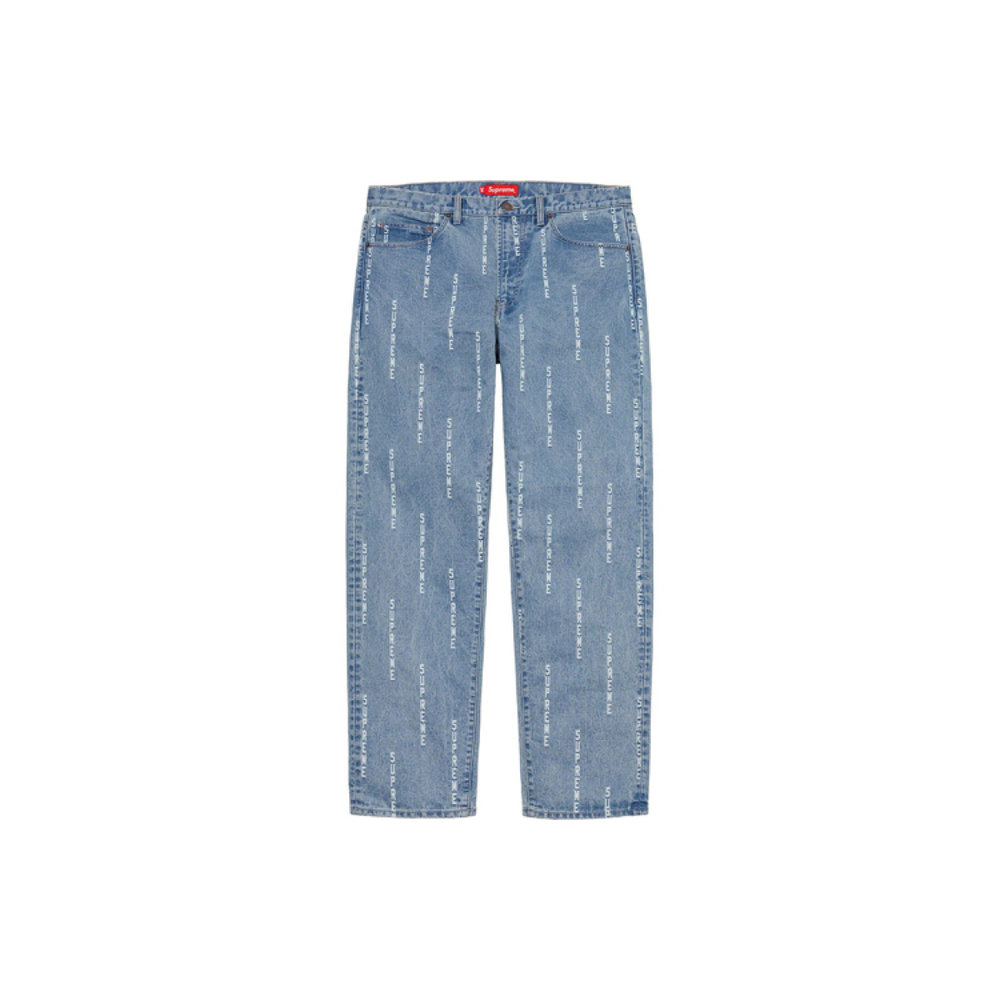 Supreme FW20 Week 15 Logo Stripe Jacquard Regular Jean