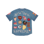 Supreme Week 10 Patches Denim Baseball Jersey V