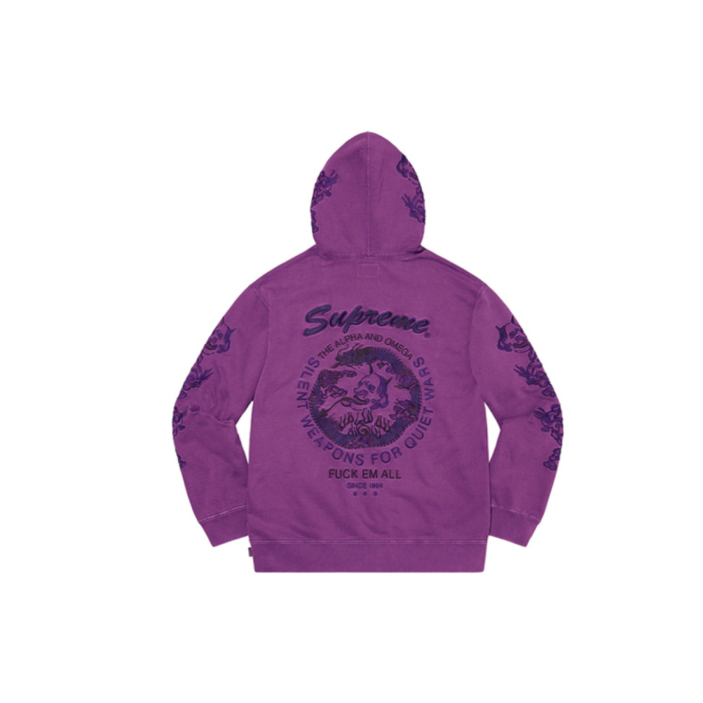 Supreme SS20 Week 14 Dragon Overdyed Hooded Sweatshirt
