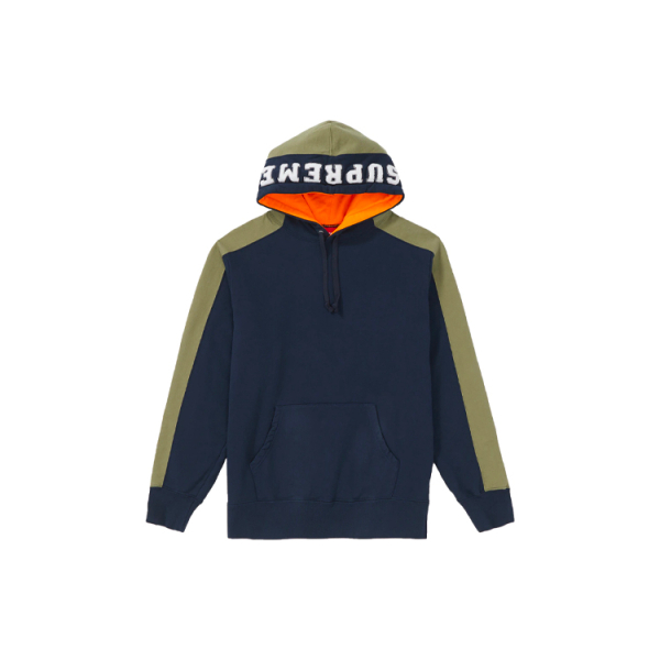 Supreme FW18 Paneled Hooded Sweatshirt Navy