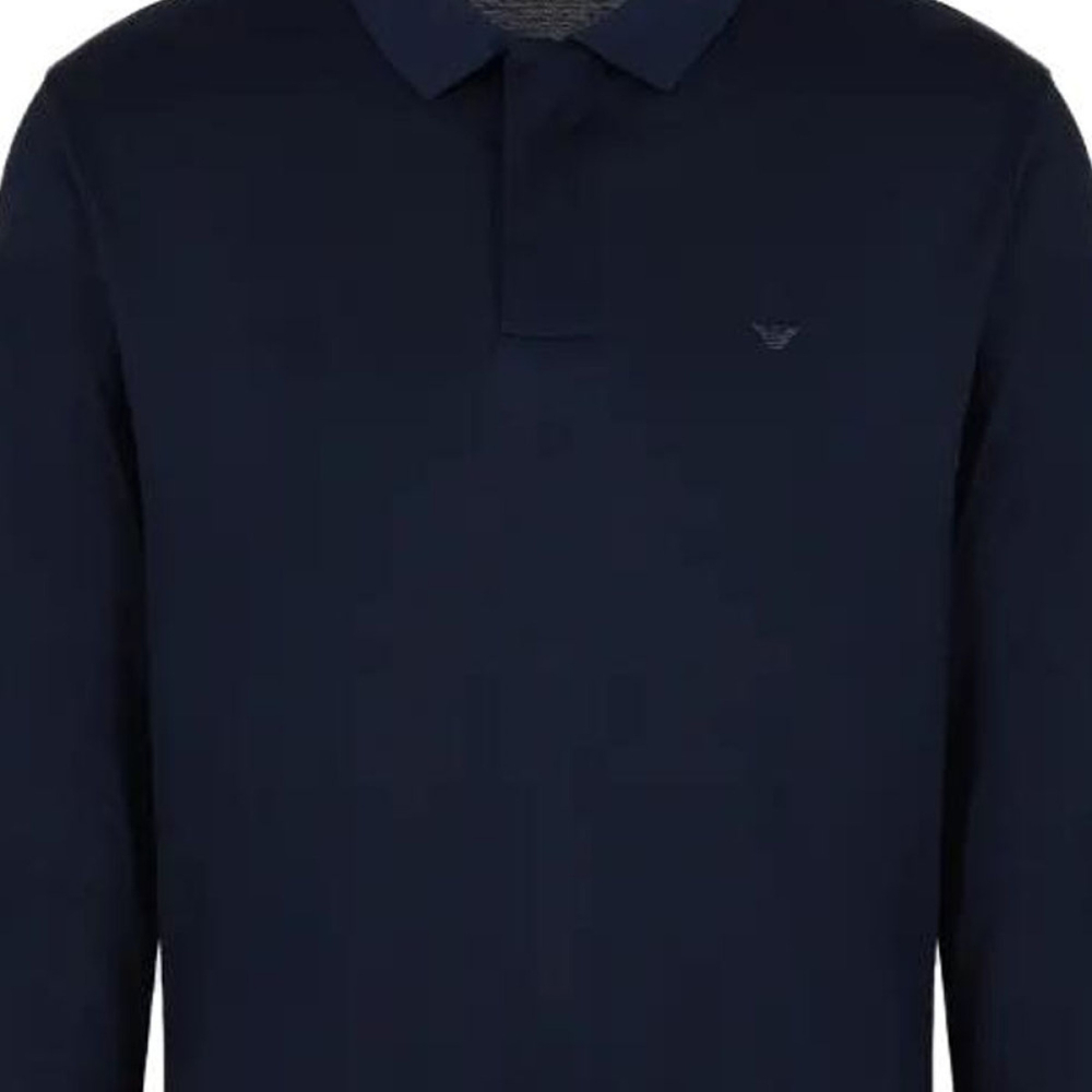 EMPORIO ARMANI/ Solid dark fly long sleeve polo Polo Polo