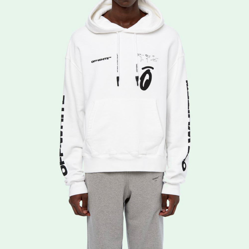 OFF-WHITE FW19 Splitted Arrows Oversized Hoodie