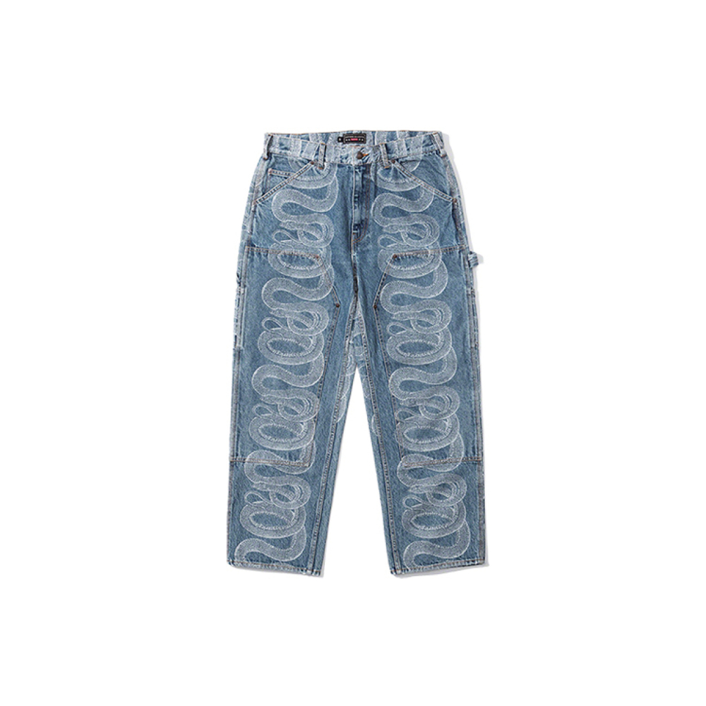 Supreme SS21 Week 4 x HYSTERIC GLAMOUR Snake Double Knee Denim Painter Pant
