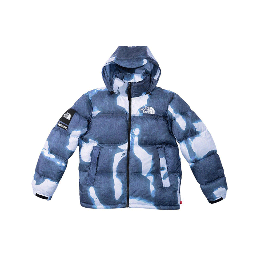 Supreme x /THE NORTH FACE FW21 TNF Bleached Denim Print Nuptse Jacket
