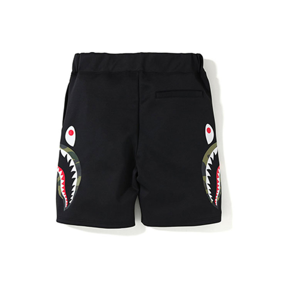A BATHING APE DOUBLE KNIT SIDE SHARK SHORTS