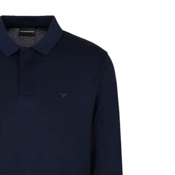 EMPORIO ARMANI/ Solid dark fly long sleeve polo Polo Polo