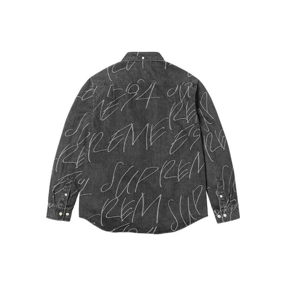 Supreme FW23 WEEK8 HANDWRITING JACQUARD DENIM SHIRT