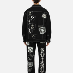 EVISU Multi-Pocket Loose Fit Denim Shirt Jacket