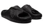 Asics simple hollow non-slip one-word slippers for men and women in the same style black