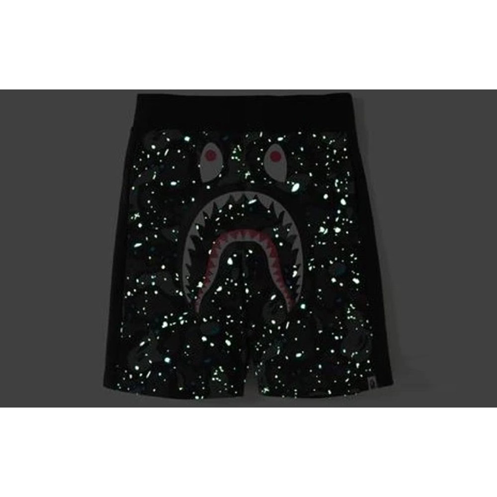A BATHING APE Space Camo Shark Sweat Shorts