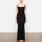 SKIMS SOFT LOUNGE LONG SLIP DRESS ONYX/