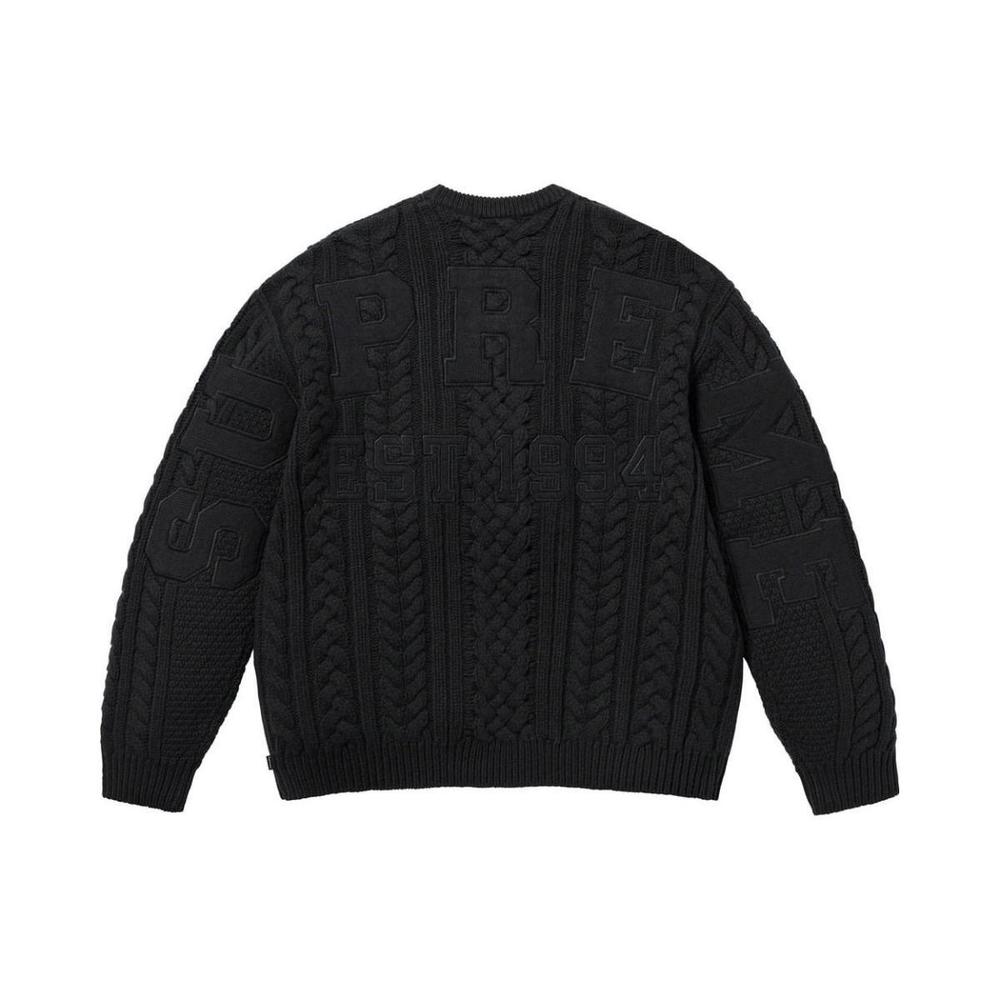 Supreme FW23 WEEK15 APPLIQUÉ CABLE KNIT SWEATER