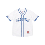 Supreme SS23 Week 1 x MITCHELL & NESS SATIN BASEBALL JERSEY Logo T