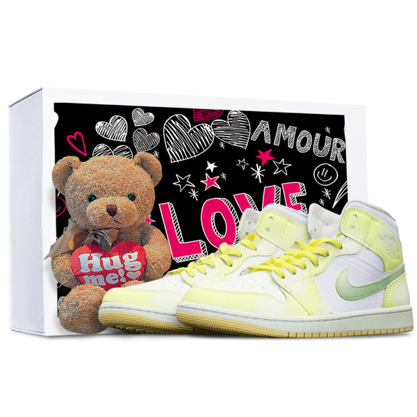 【 】 Jordan Air Jordan 1 Mid Lemon Wash