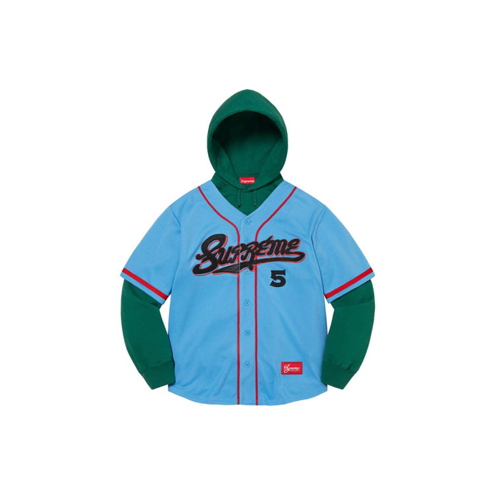 Supreme SS22 Week 16 Baseball Jersey Hooded Sweatshirt