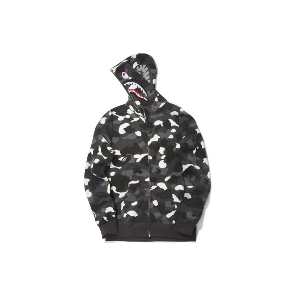 A BATHING APE City Camo Shark Full Zip Hoodie Black