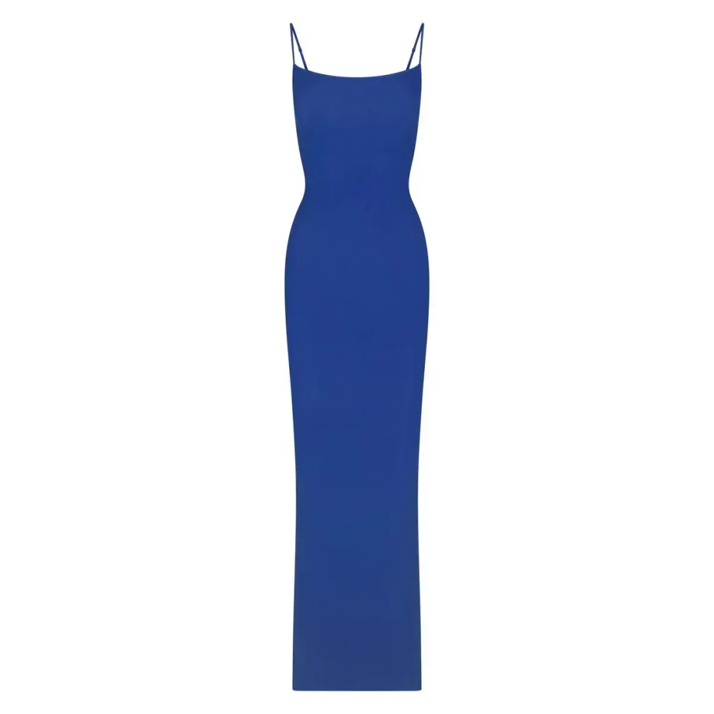 SKIMS SOFT LOUNGE LONG SLIP DRESS /COBALT