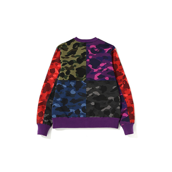 A BATHING APE MIX CAMO SHARK CRAZY WIDE SWEAT multi1