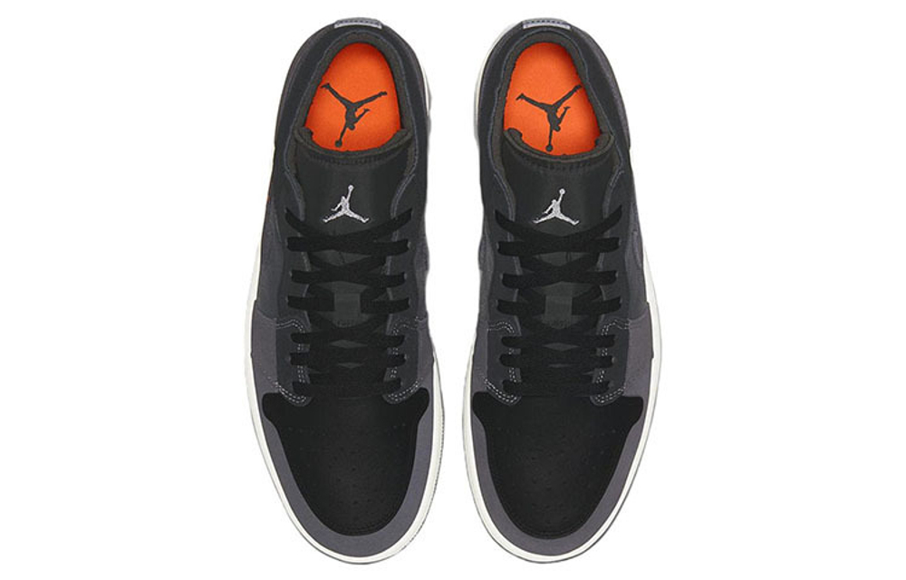 Jordan Air Jordan 1 low se craft "inside out" trendy material stitching wear-resistant low help retro basketball shoes Men's black ash