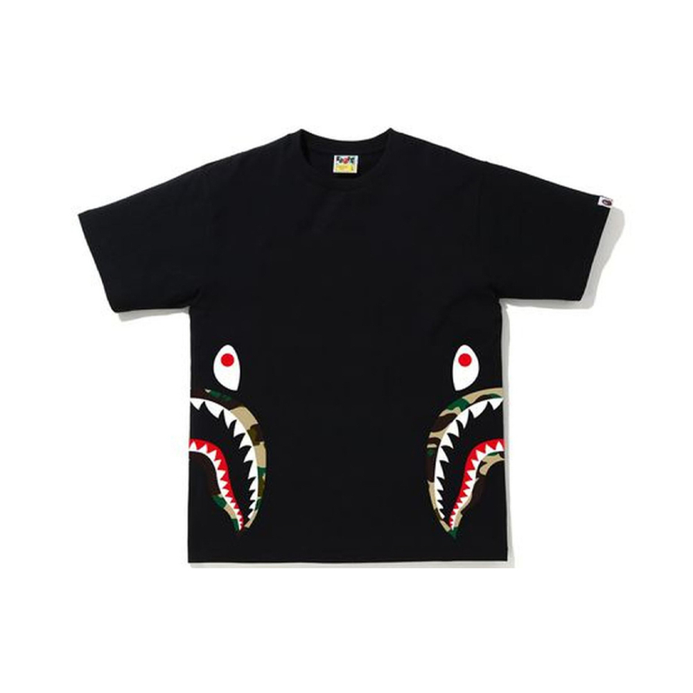 A BATHING APE Camo Side Shark Tee T