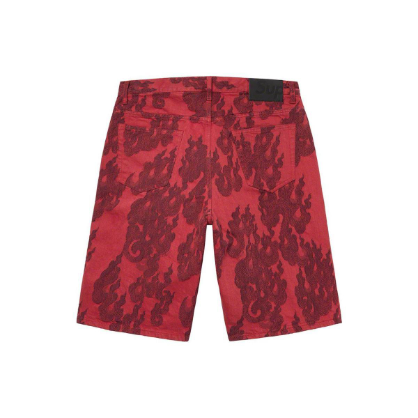 Supreme SS23 WEEK 13 FLAMES JACQUARD BAGGY DENIM SHORT