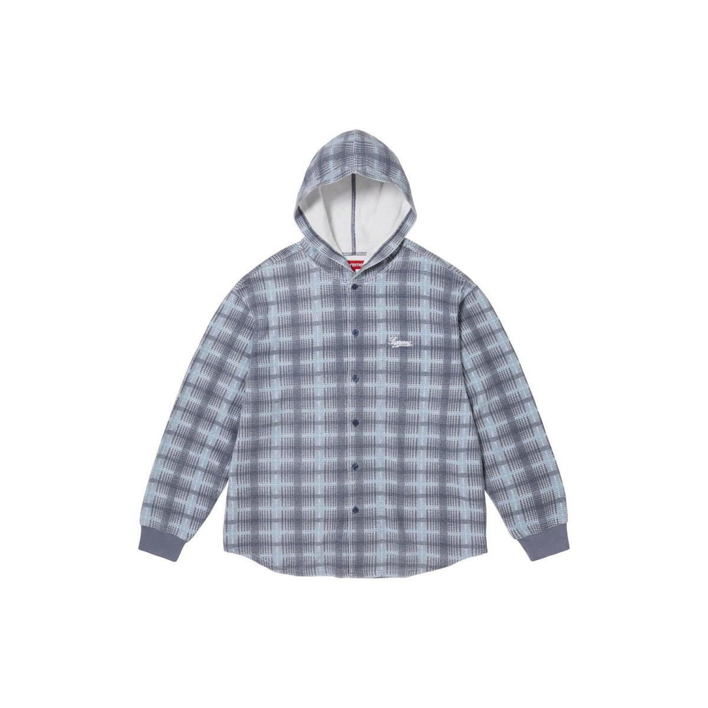 Supreme FW23 WEEK14 HOODED PLAID KNIT SHIRT