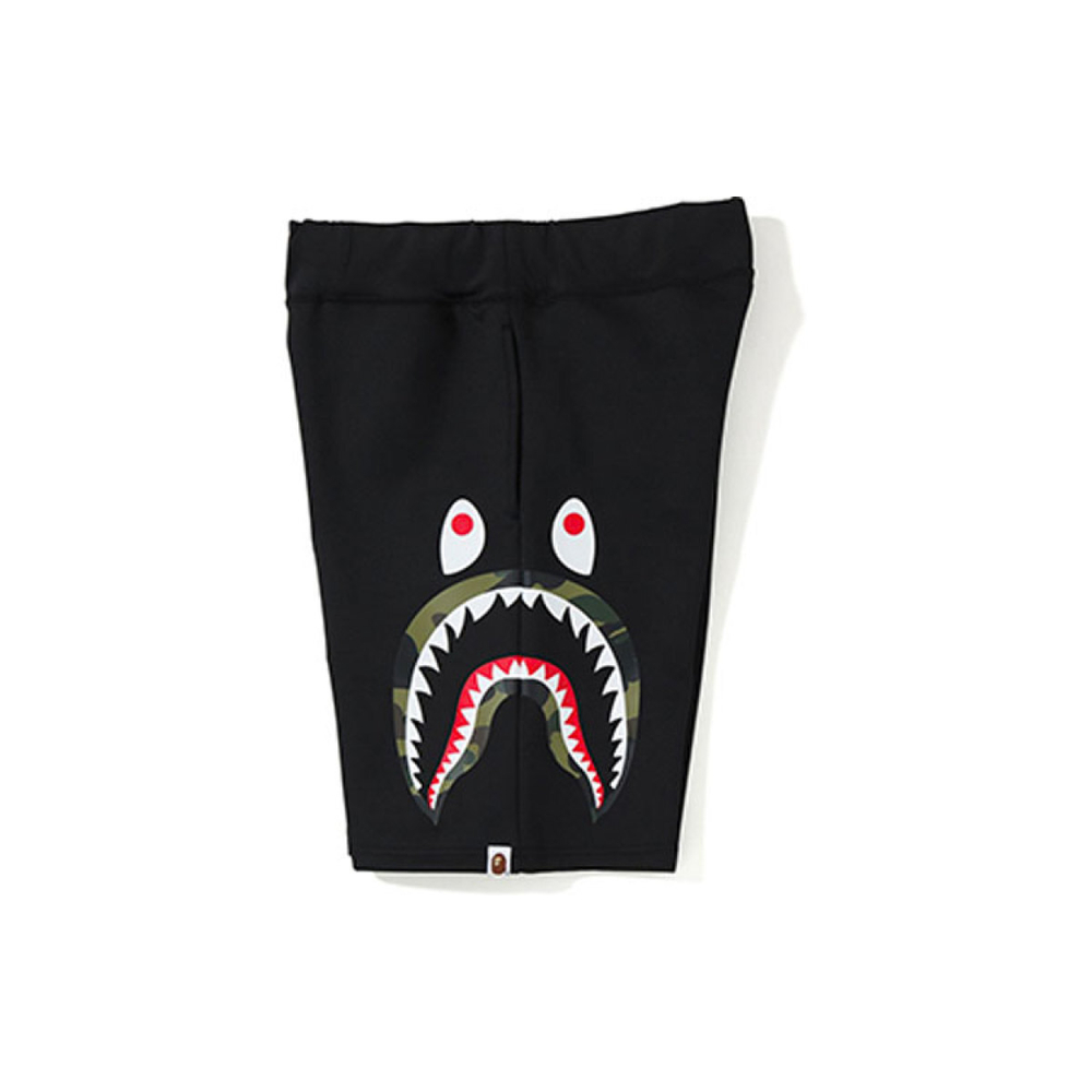 A BATHING APE DOUBLE KNIT SIDE SHARK SHORTS